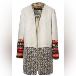 ZARA linen fully lined tapestry Aztec Navajo
Kimono Topper Coat Large EUC